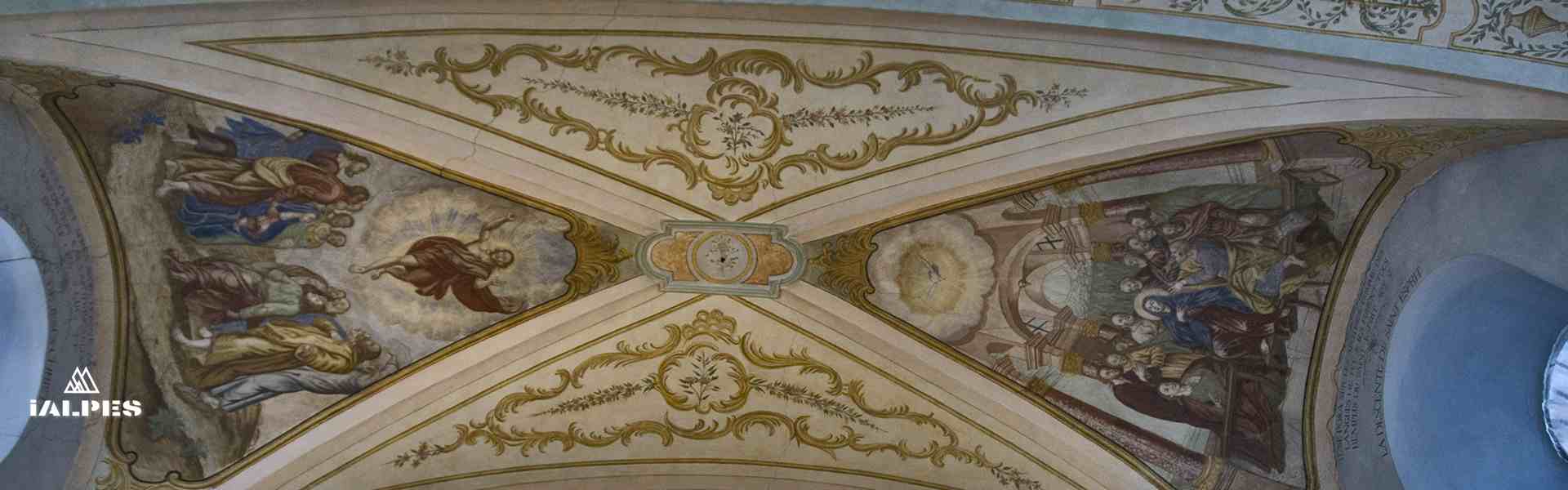 Plafond peint de la chapelle de Cordon