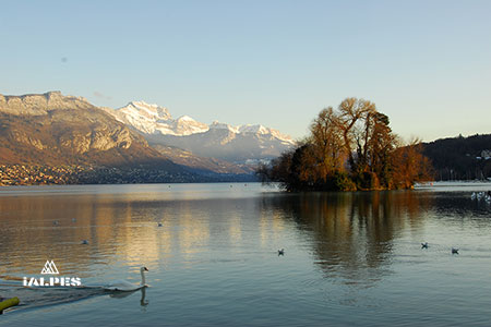 L'ile aux cignes lac d'Annecy