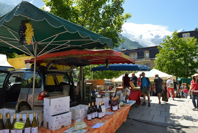 Jour de marché à Chamonix, Haute-Savoie