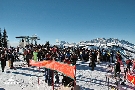 Megeève groupes skieurs